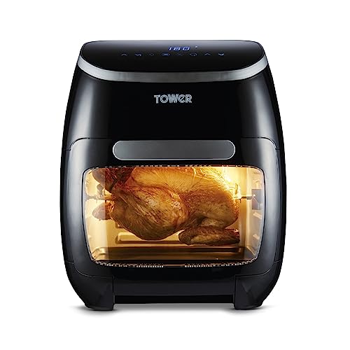 Tower T17076 Freidora de Aire Xpress Pro Combo 10 en 1: Air Fryer Digital con Circulación de Aire Rápida y Temporizador de 60 Minutos: Freidora Sin Aceite de 11 L, 2000 W, Negro