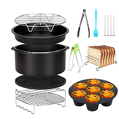 8 Inch Accesorios Para Freidoras De Aire10 Piezas,for COSORI/NIJIA/GOWISE/PHILLIPS/COZYNA Y Otras Marcas De Airfryer Por Encima De 4.0L,Regalo Extra 4 PCS BBQ Pin