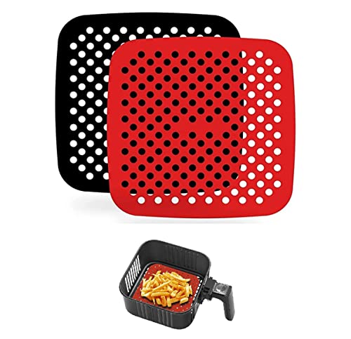 Accesorios Freidora sin Aceite - Almohadilla Freidora de Aire - Utensilio Airfryer Silicona - Alfombrilla Rejilla para Horno - Molde Cesta Microondas