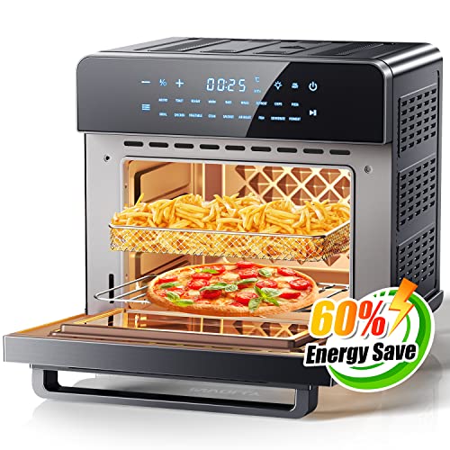 Involly Freidora de Aire 15L, Freidora sin Aceite con 18 Programas, Horno Aire Caliente Air Fryer, 1600W Cocción Rápida, para Pollo Asado, Pizza y Papas Fritas, 4 Accesorios y 26 Recetas